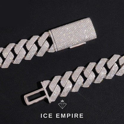 Iced Out Rose Gold Plated Moissanite Cuban Chain