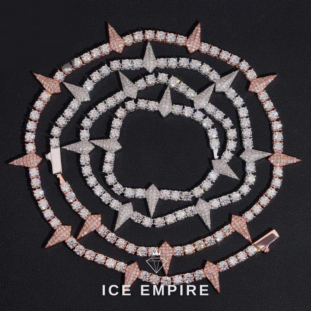 Iced Out 925 Silver Moissanite Tennis Chain