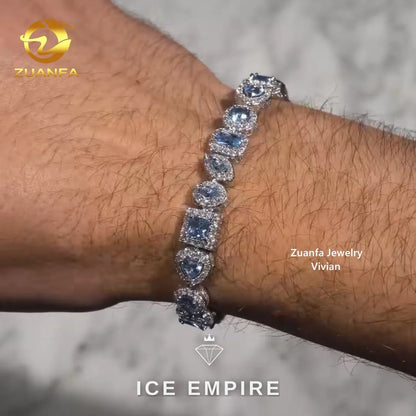 Iced Out 925 Silver Moissanite Cuban Chain