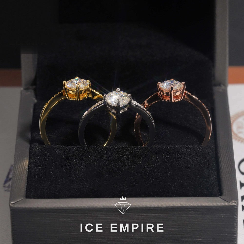 Iced Out 925 Silver Moissanite Wedding Band