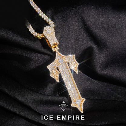 Iced Out Cross 925 Silver Moissanite Pendant