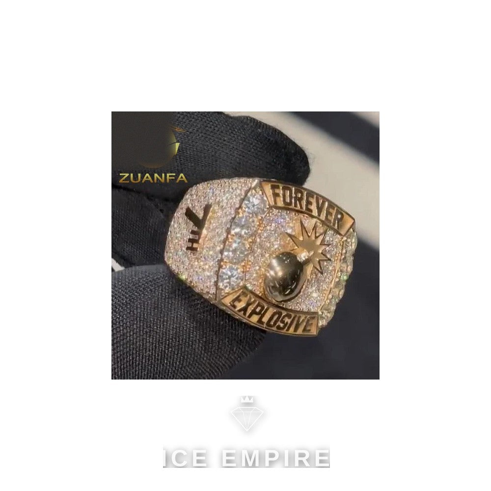 Iced Out 925 Silver Moissanite Ring