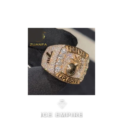 Iced Out 925 Silver Moissanite Ring