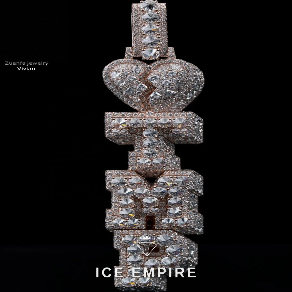 Iced Out Cross 925 Silver Moissanite Pendant