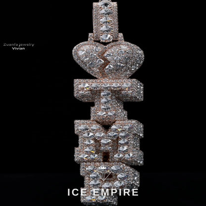 Iced Out Cross 925 Silver Moissanite Pendant