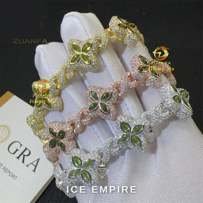 Iced Out 925 Silver Moissanite Cuban Chain