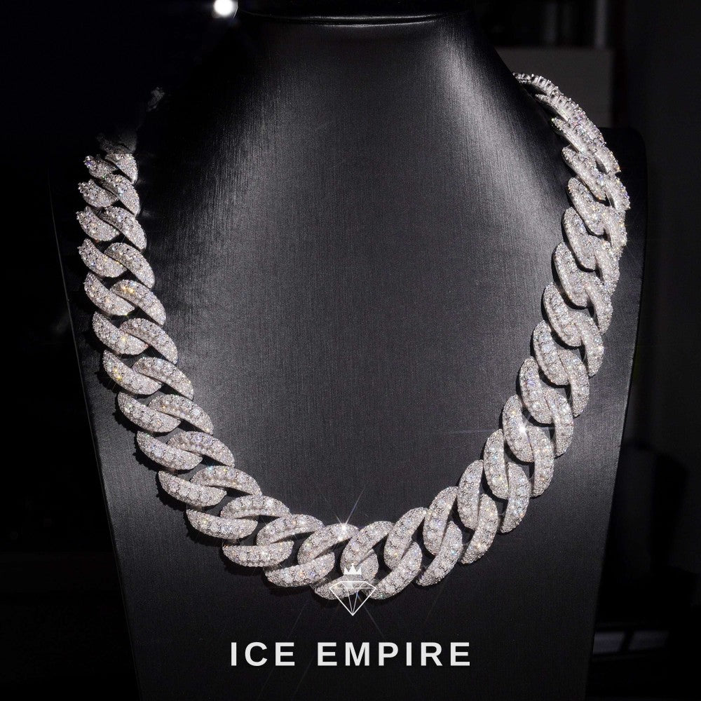 Iced Out Rose Gold Plated Moissanite Cuban Chain