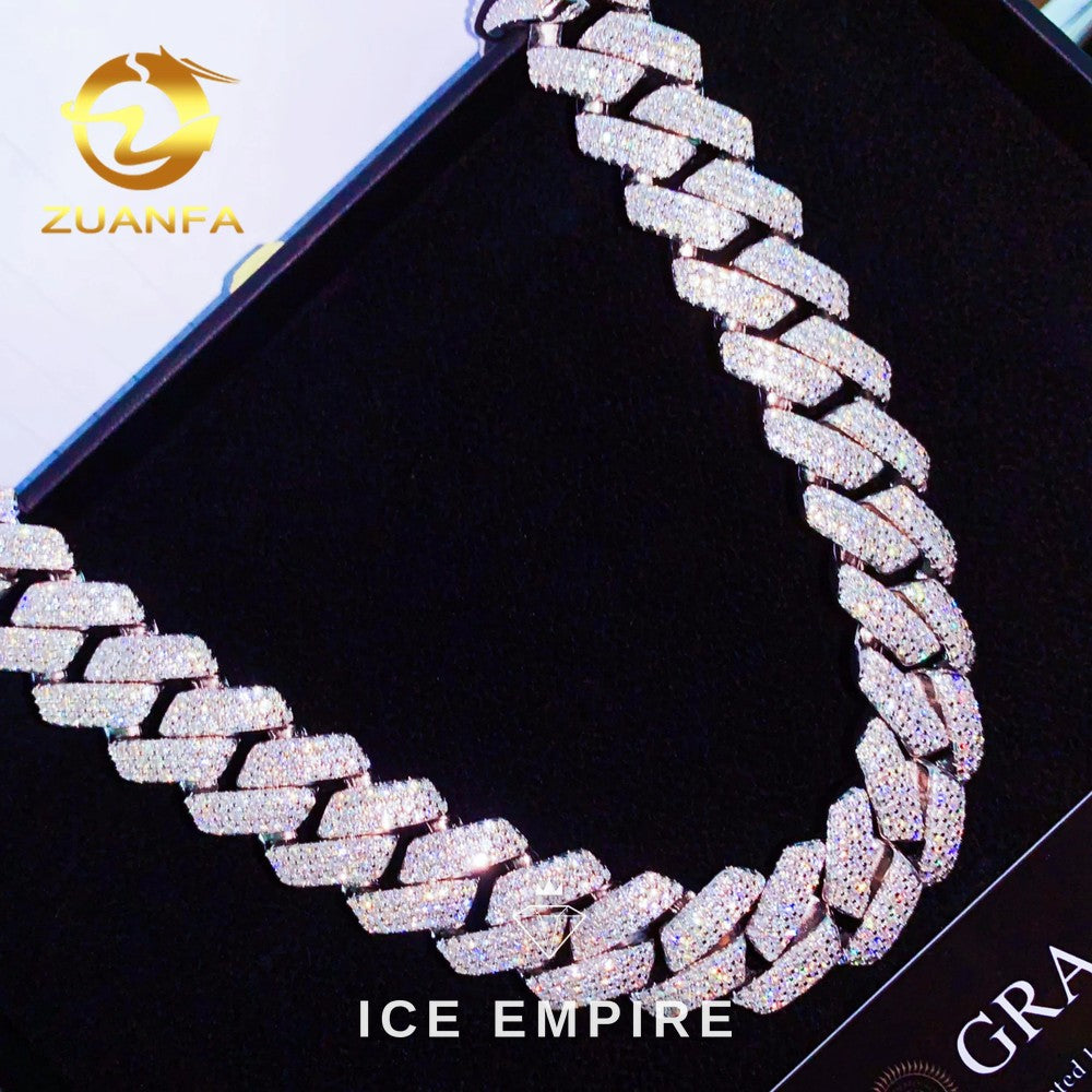 Iced Out Rose Gold Plated Moissanite Cuban Chain