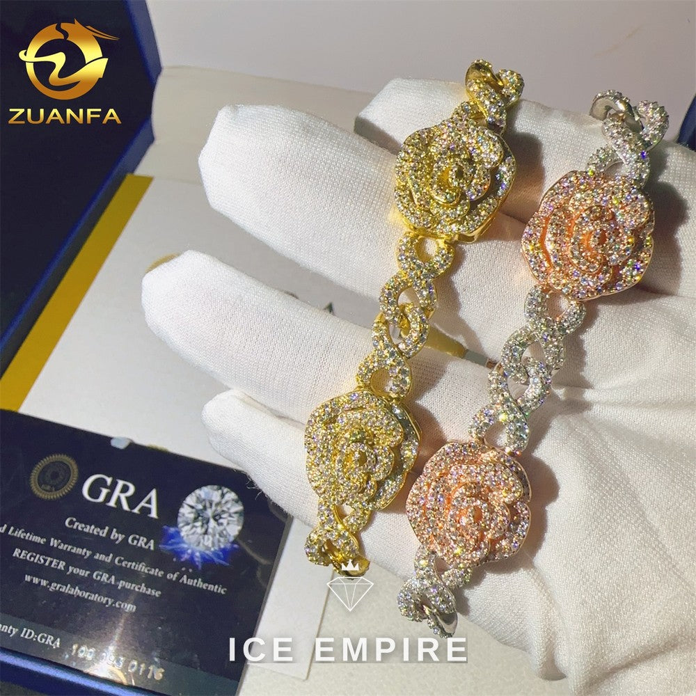 Iced Out 925 Silver Moissanite Cuban Chain