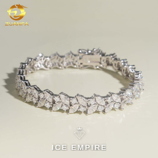 Iced Out 925 Silver Moissanite Tennis Bracelet
