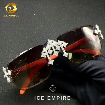 Iced Out Cross 925 Silver Moissanite Glasses