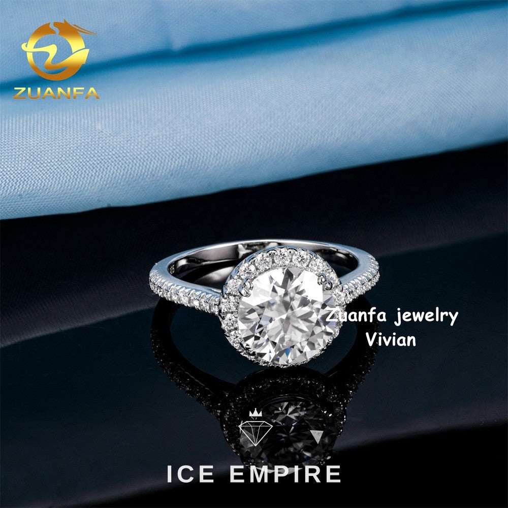 Iced Out 925 Silver Moissanite Wedding Band