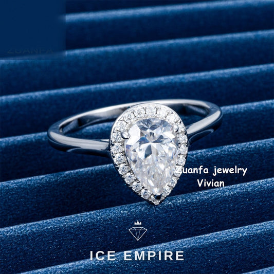 Iced Out Rose Gold Plated Moissanite Wedding Band