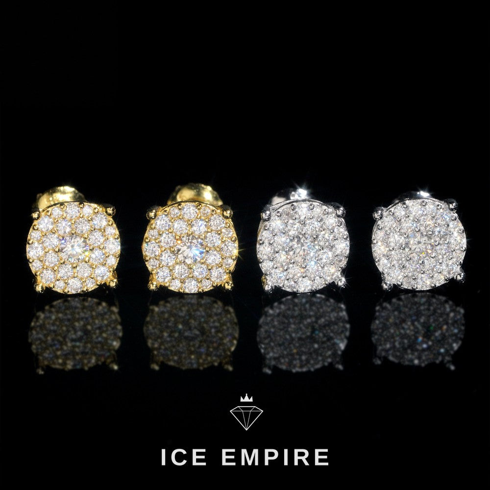 Iced Out Cluster Rose Gold Plated Moissanite Earrings