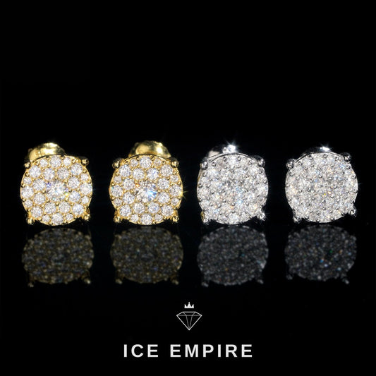 Iced Out Cluster Rose Gold Plated Moissanite Earrings
