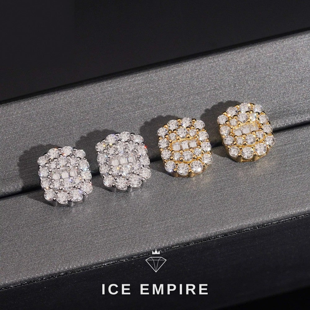 Iced Out 925 Silver Moissanite Earrings