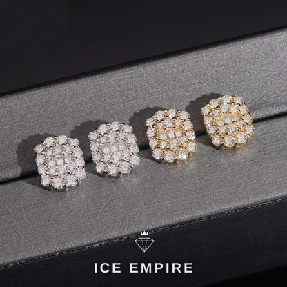 Iced Out 925 Silver Moissanite Earrings