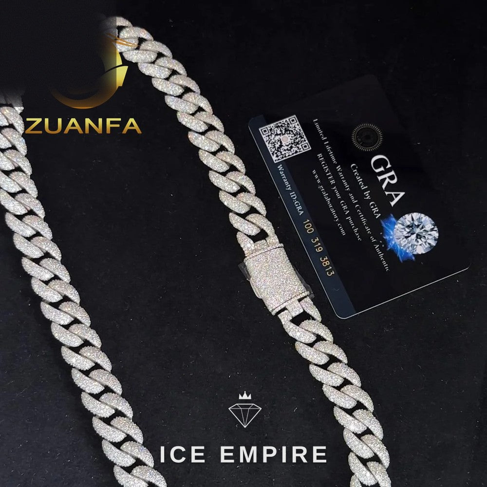Iced Out Rose Gold Plated Moissanite Cuban Chain