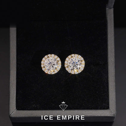 Iced Out 925 Silver Moissanite Stud Earrings