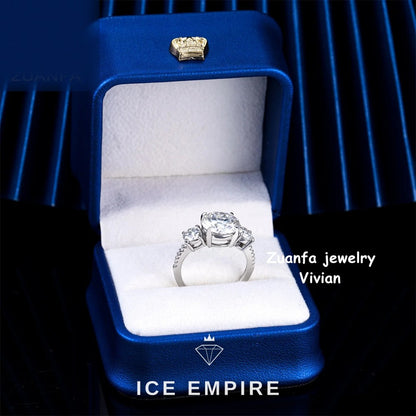 Iced Out 925 Silver Moissanite Ring