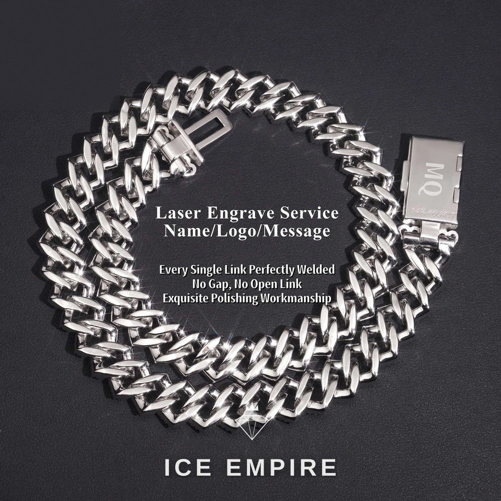 Iced Out Baguette Rose Gold Plated Moissanite Cuban Chain