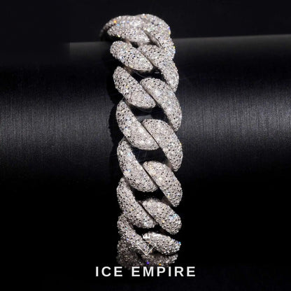 Iced Out 925 Silver Moissanite Cuban Chain