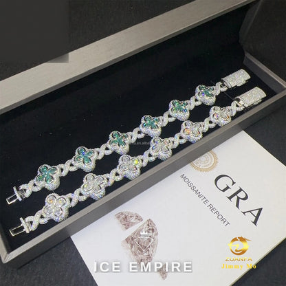Iced Out 925 Silver Moissanite Cuban Chain