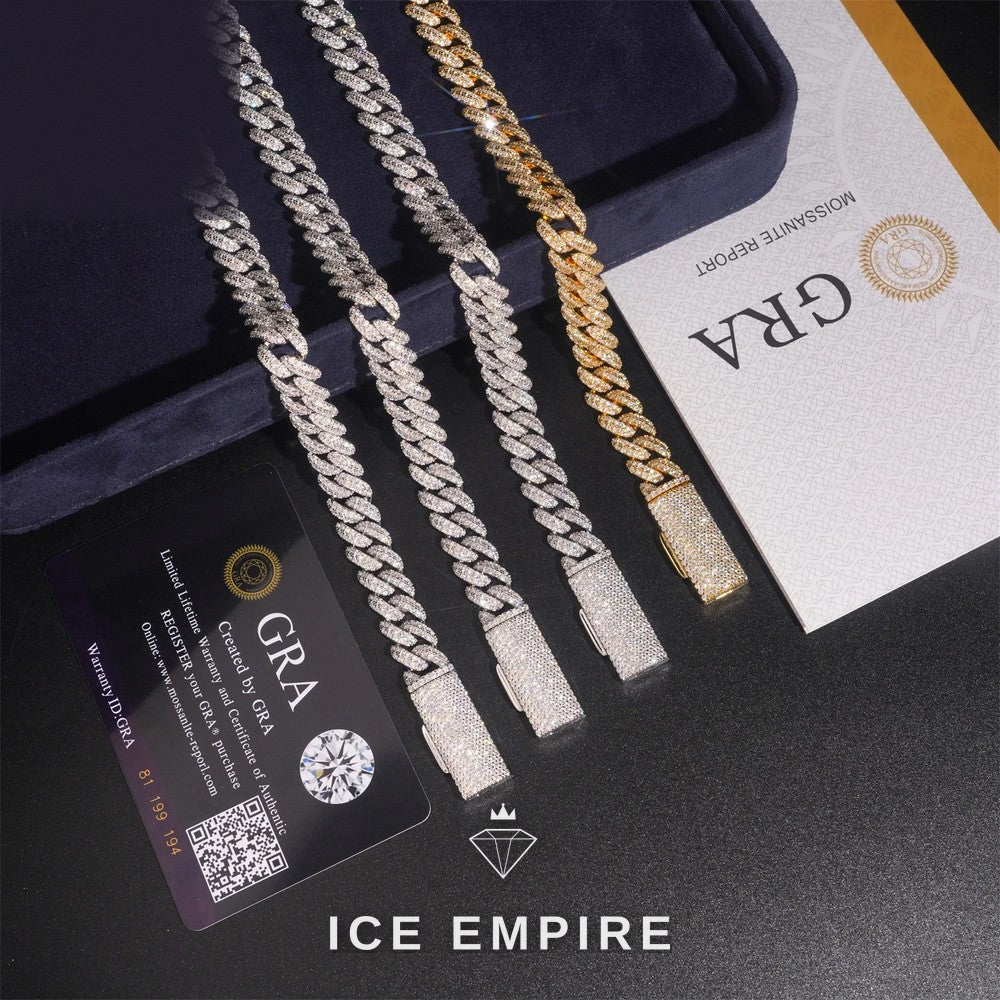Iced Out Rose Gold Plated Moissanite Cuban Chain