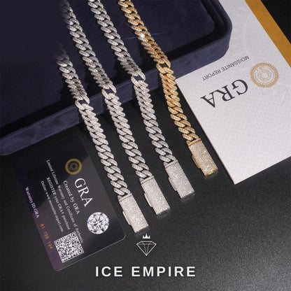 Iced Out Rose Gold Plated Moissanite Cuban Chain