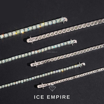 Iced Out 925 Silver Moissanite Tennis Chain