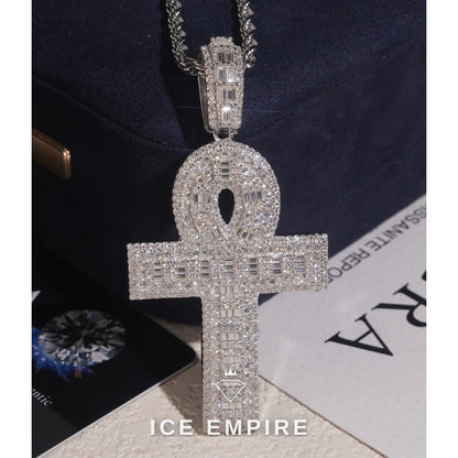 Iced Out Cross 925 Silver Moissanite Pendant