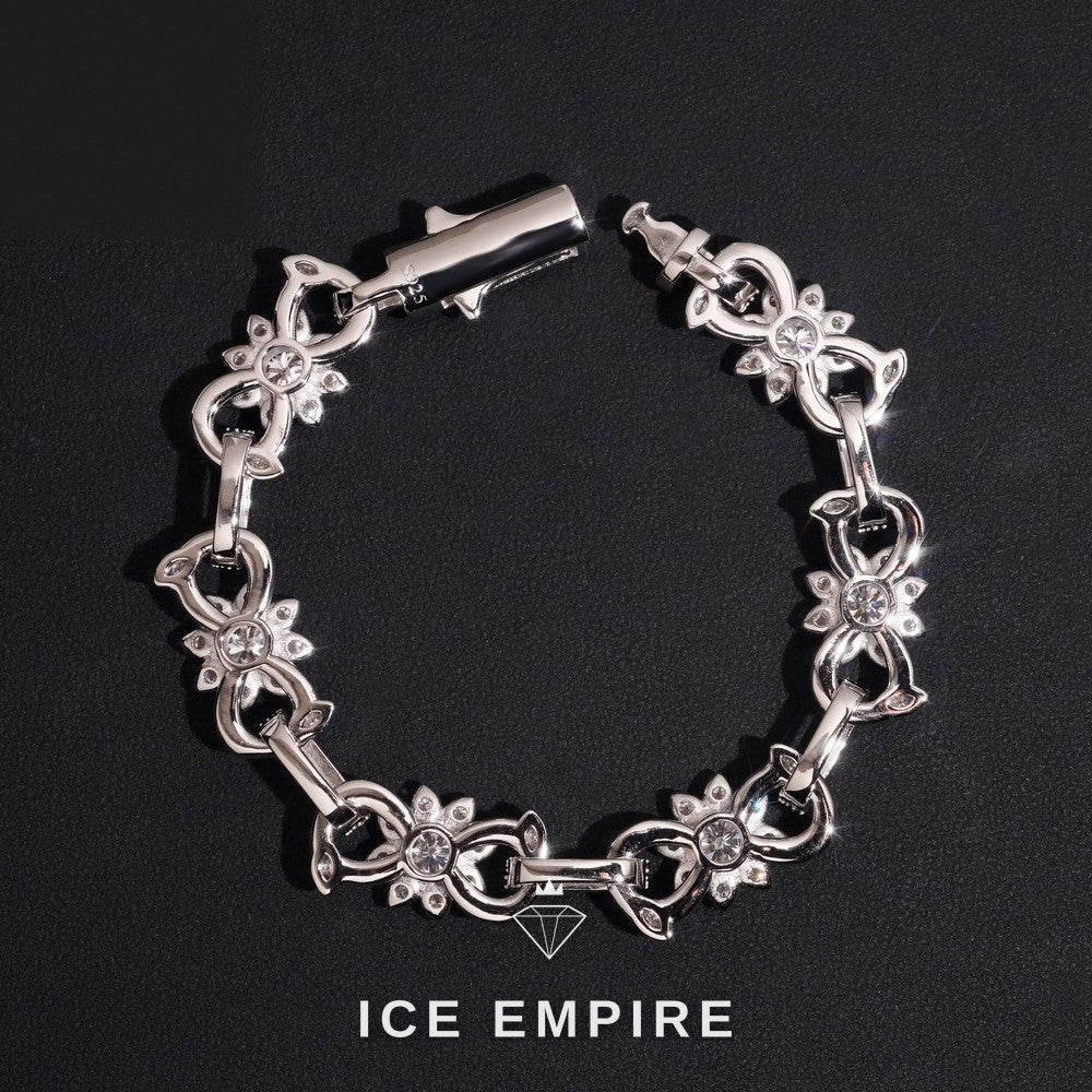 Iced Out Baguette 925 Silver Moissanite Cuban Chain