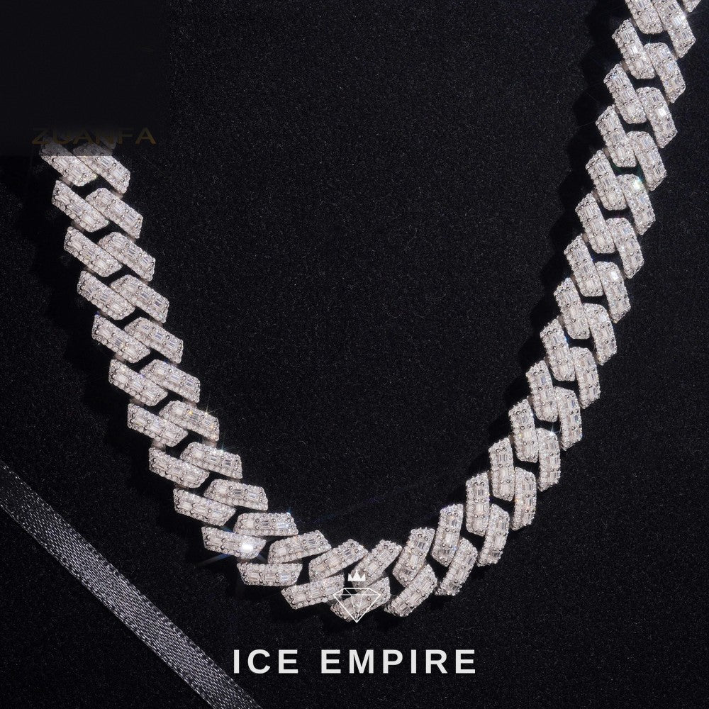 Iced Out Gold Plated Moissanite Cuban Chain