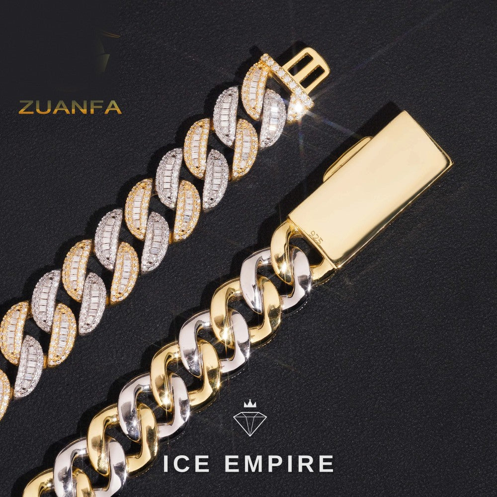Iced Out Rose Gold Plated Moissanite Cuban Chain
