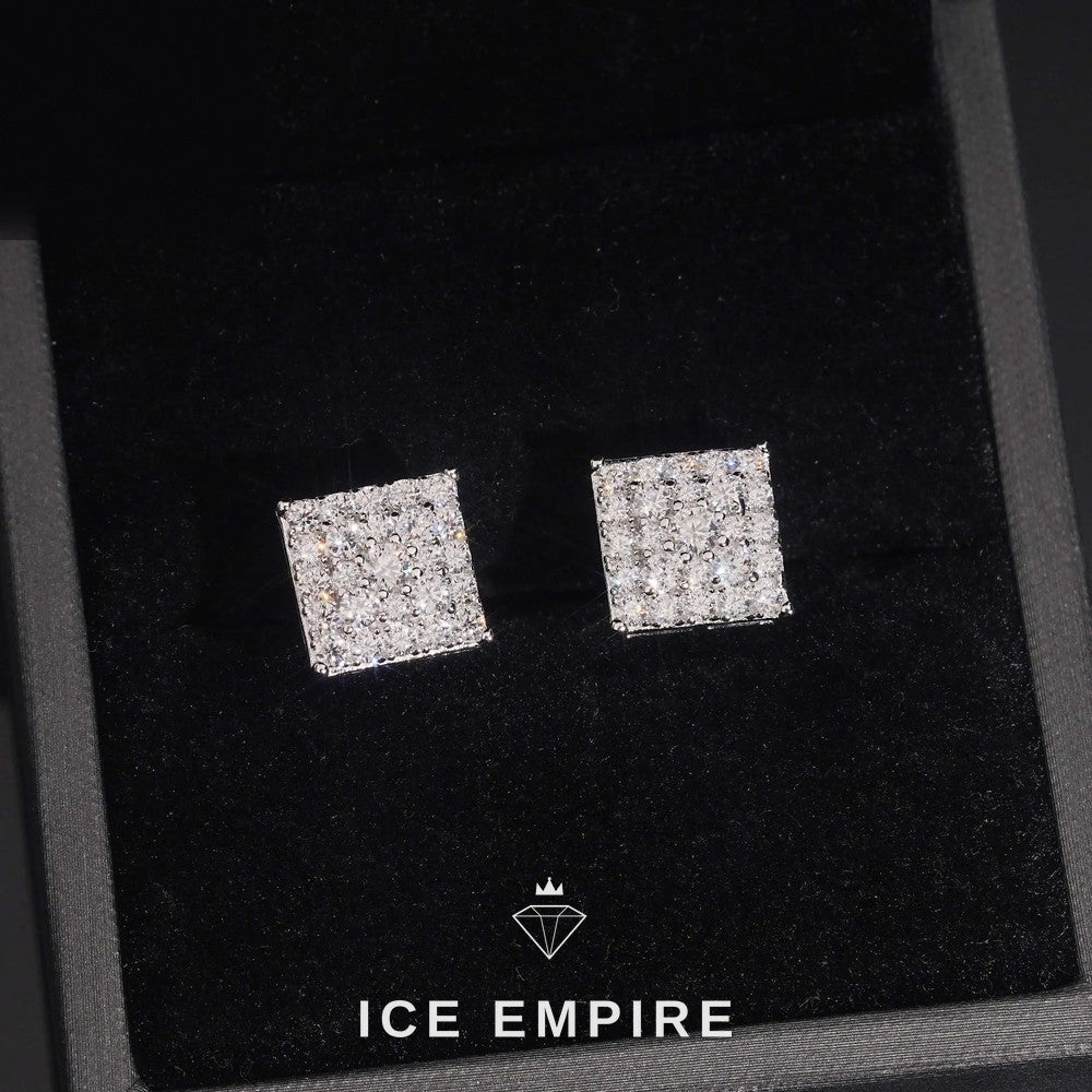 Iced Out Rose Gold Plated Moissanite Stud Earrings