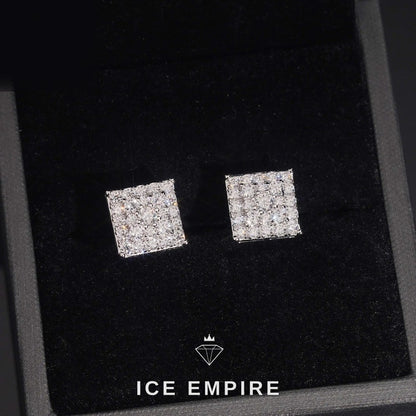 Iced Out Rose Gold Plated Moissanite Stud Earrings