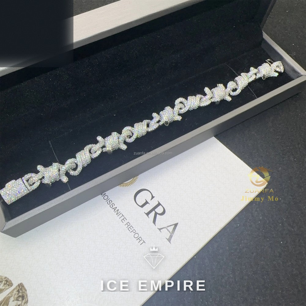 Iced Out 925 Silver Moissanite Cuban Chain