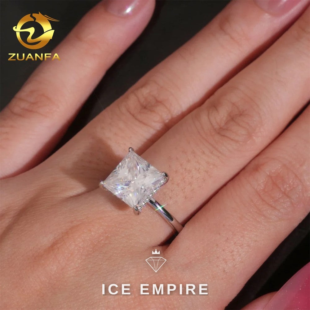 Iced Out 925 Silver Moissanite Wedding Band