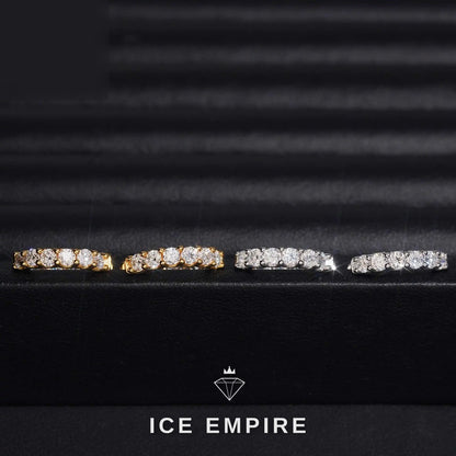 Iced Out Rose Gold Plated Moissanite Hoop Earrings