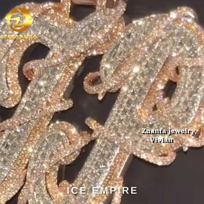 Iced Out Rose Gold Plated Moissanite Pendant