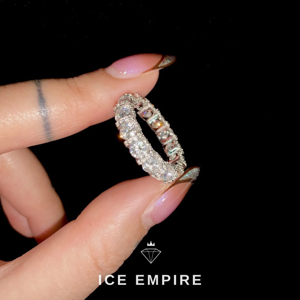 Iced Out 925 Silver Moissanite Ring