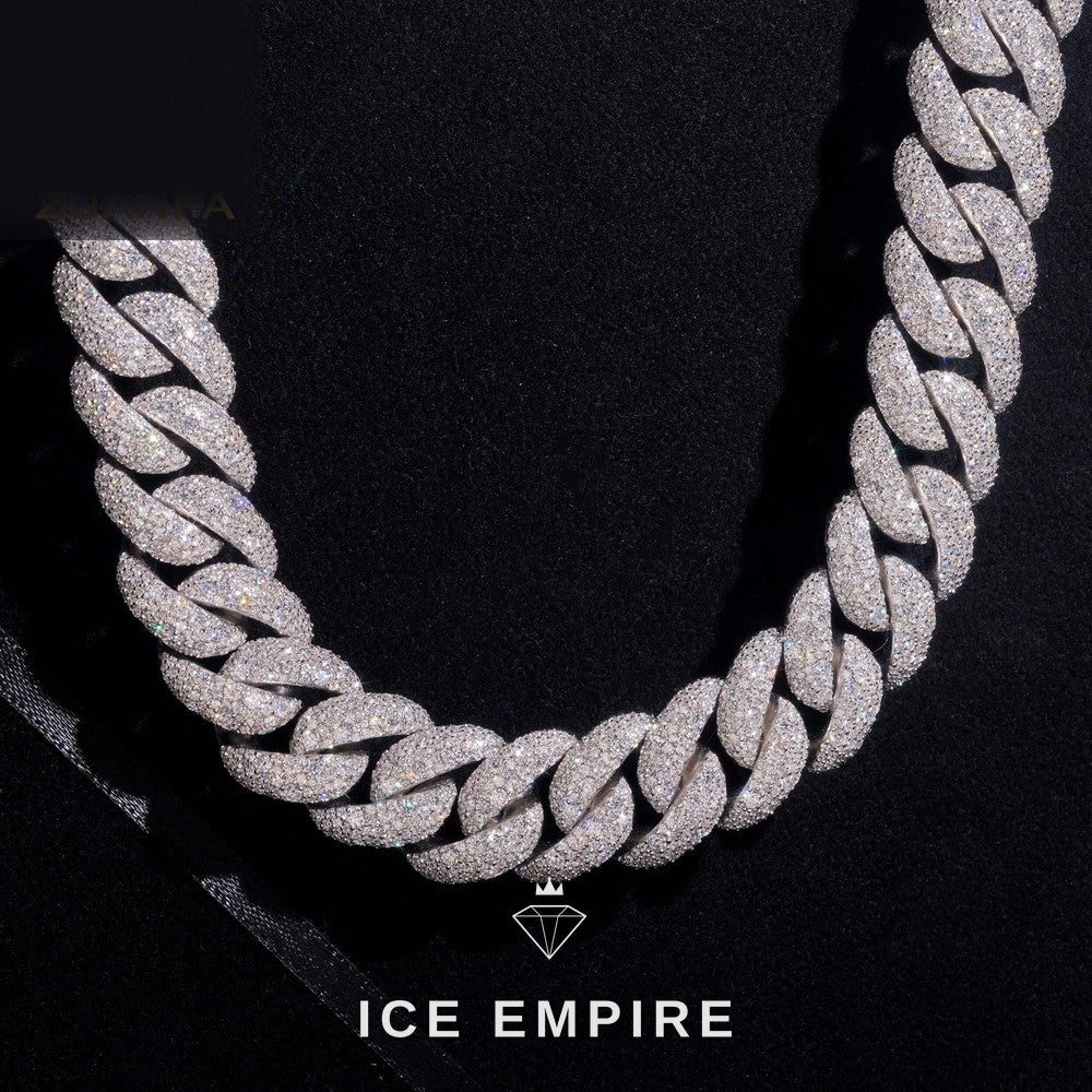 Iced Out Rose Gold Plated Moissanite Cuban Chain