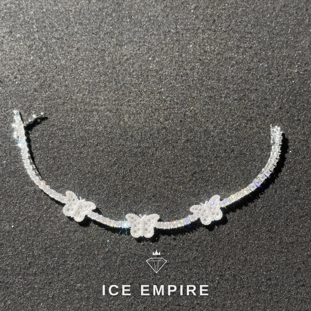 Iced Out Baguette 925 Silver Moissanite Cuban Chain