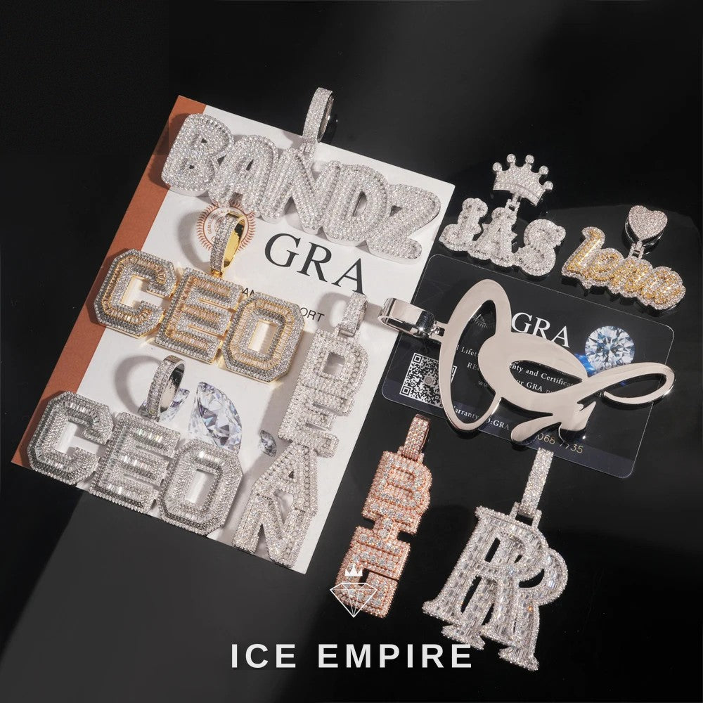 Iced Out Baguette Rose Gold Plated Moissanite Pendant