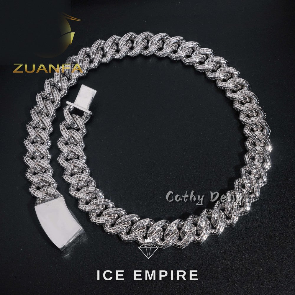 Iced Out Rose Gold Plated Moissanite Cuban Chain