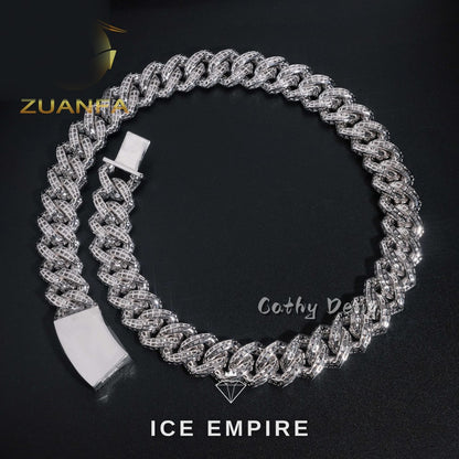 Iced Out Rose Gold Plated Moissanite Cuban Chain