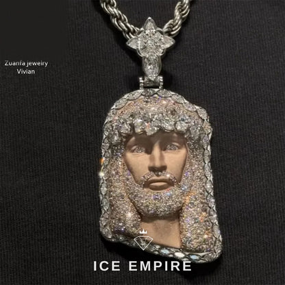 Iced Out Cross 925 Silver Moissanite Pendant