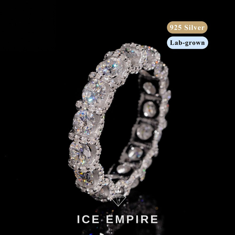 Iced Out 925 Silver Lab Grown Diamond Ring