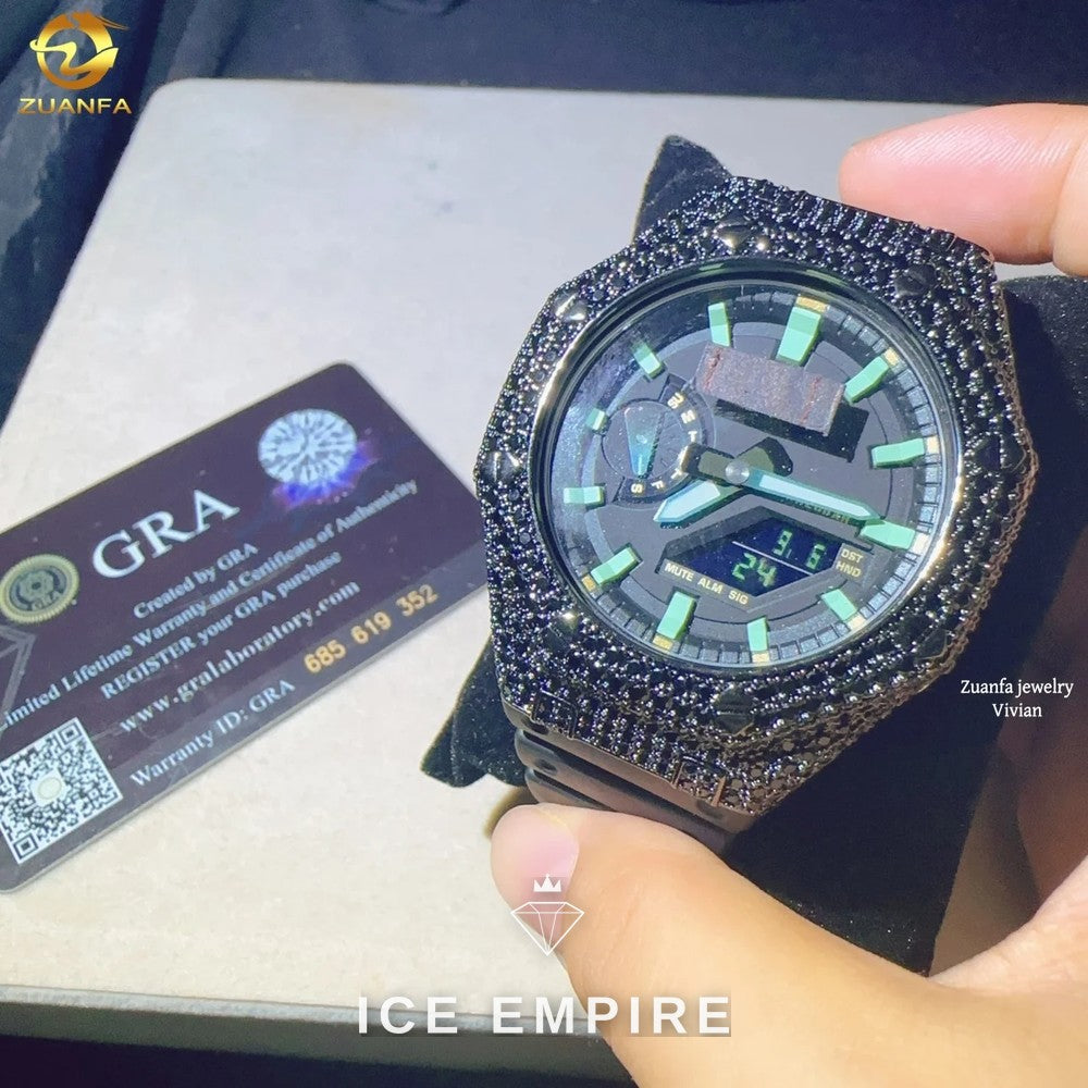 Iced Out 925 Silver Moissanite Watch