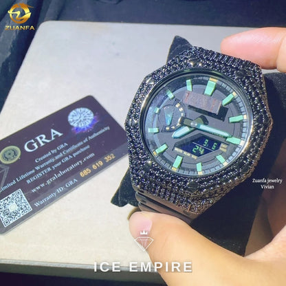 Iced Out 925 Silver Moissanite Watch